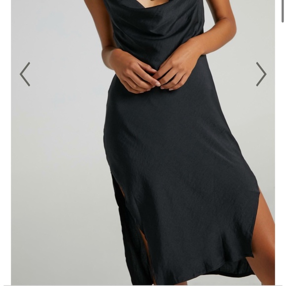 Leville Dress in Black Satin - NWT, Size 8 (Small) - Picture 3 of 3